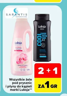 Żele pod prysznic i płyny do kąpieli marki Luksja promocja w Carrefour