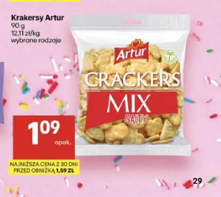 Krakersy Artur Crackers Mix Salty promocja w Delikatesy Centrum