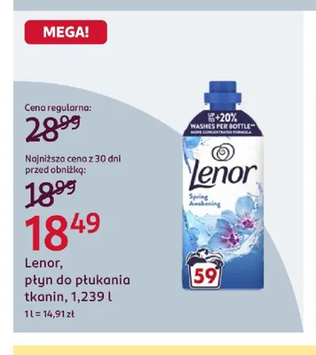 Płyn do płukania tkanin Lenor promocja w Rossmann