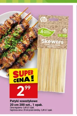 Patyki szaszłykowe Green Kitchen 200-pak 20 cm promocja w Twój Market
