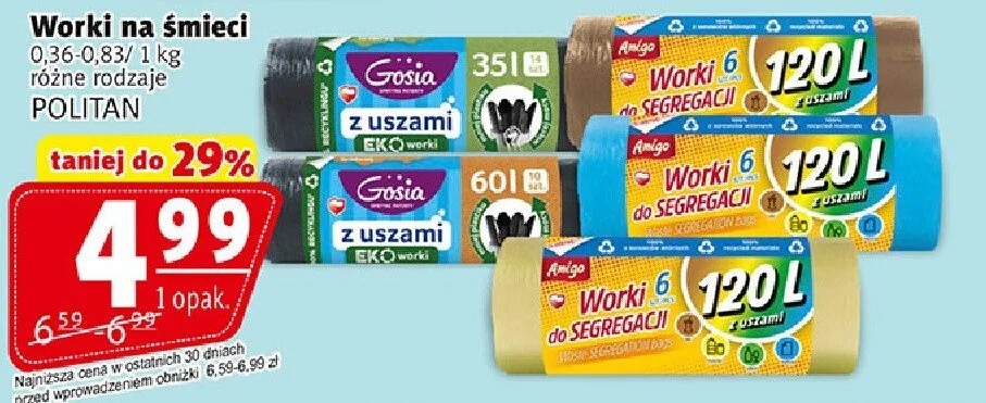 Worki na smieci rozne rodzaje promocja w Prim Market