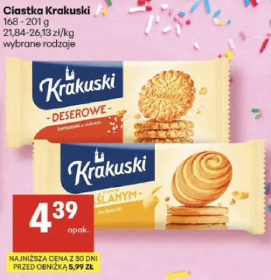 Ciastka Krakuski deserowe promocja w Delikatesy Centrum