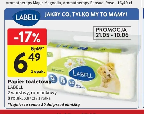 Papier toaletowy Labell rumiankowy 2 warstwy promocja w Intermarche