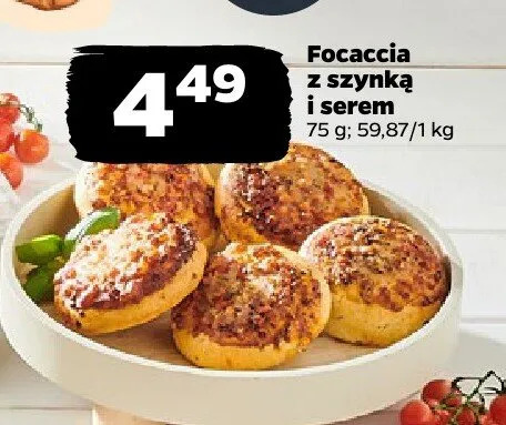 Focaccia z szynką i serem promocja w Netto