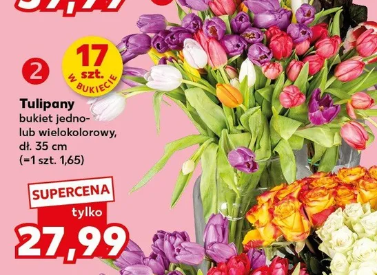 Tulipany bukiet jednolub wielokolorowy promocja w Kaufland