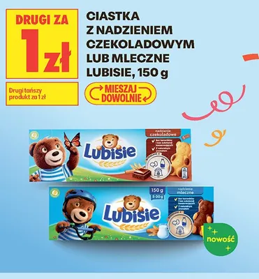 Ciastka z nadzieniem czekoladowym Lubisie promocja w Biedronka