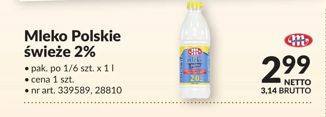 Mleko Polskie świeże 2% Mlekovita promocja w Makro
