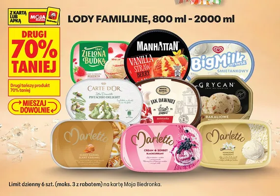 Lody Cream & Sorbet Blackcurrant Marletto promocja w Biedronka