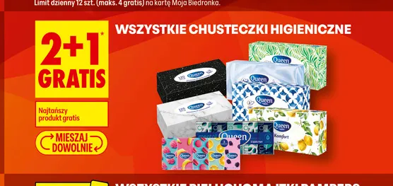 Chusteczki higieniczne Queen Komfort promocja w Biedronka