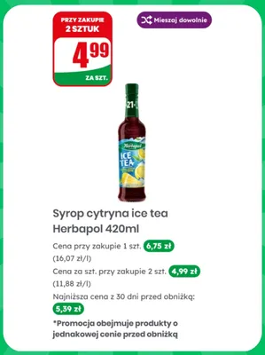Syrop cytryna ice tea Herbapol promocja w Dino