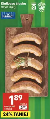 Kiełbasa śląska promocja w Delikatesy Centrum