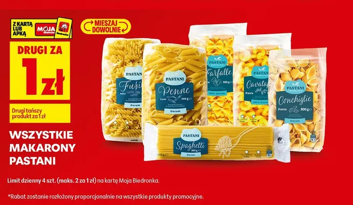 Makaron Farfalle Pastani promocja w Biedronka
