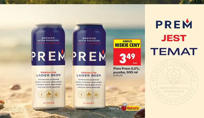 Piwo Prem 5,5% promocja w Biedronka