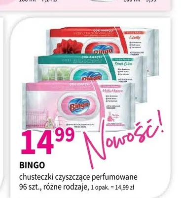 Chusteczki czyszczące perfumowane Bingo promocja w Drogerie Polskie