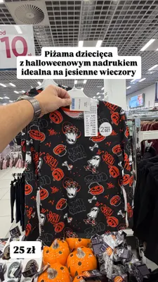 Piżama dziecięca Pepco z nadrukiem halloweenowym promocja w Pepco