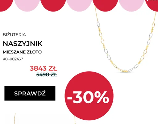 Naszyjnik mieszane złoto Briju promocja w Briju