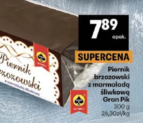 Piernik brzozowski z marmoladą śliwkową promocja w Delikatesy Centrum