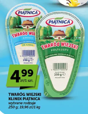 Twaróg wiejski klinek chudy Piątnica promocja w Euro Sklep