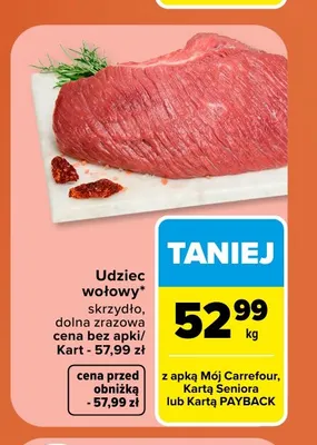 Udziec wołowy skrzydło promocja w Carrefour Market