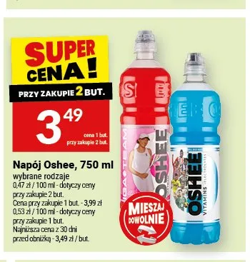 Napój Oshee Vitamin Water czerwony promocja w Twój Market
