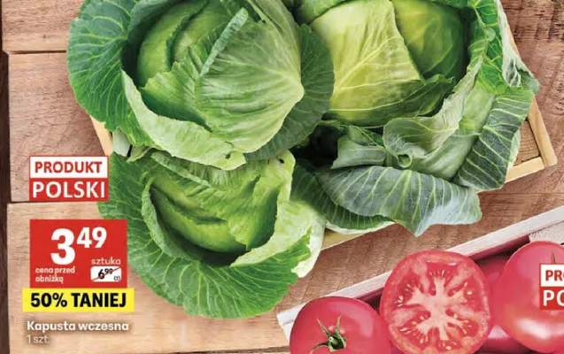 Kapusta wczesna polska promocja w Delikatesy Centrum