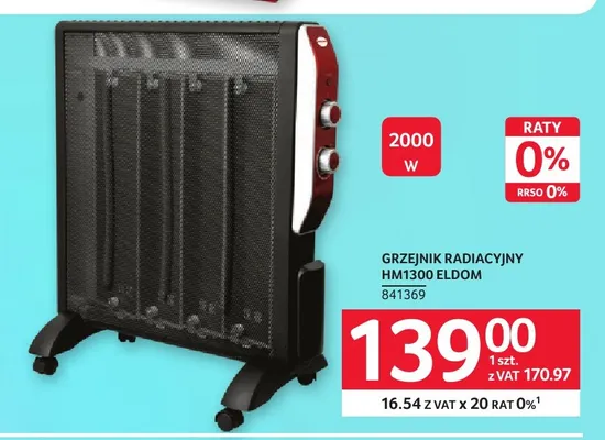 Grzejnik radiacyjny HM1300 Eldom promocja w Selgros