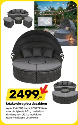 Łóżko okrągłe z daszkiem promocja w Bricomarche