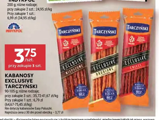 Kabanosy Exclusive Wieprzowe Tarczyński promocja w Stokrotka