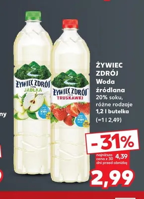 Woda źródlana 20% soku Żywiec Zdrój promocja w Kaufland