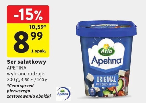 Ser sałatkowy Apetina promocja w Intermarche