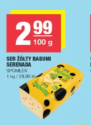 Ser żółty Babumi Serenada Spomlek promocja w SPAR