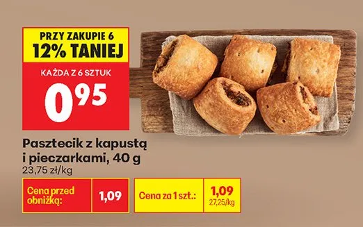 Pasztecik z kapustą i pieczarkami promocja w Biedronka