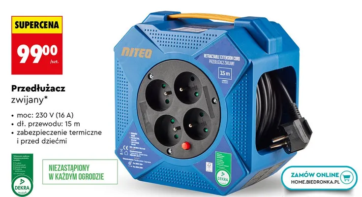 Przedłużacz zwijany promocja w Biedronka