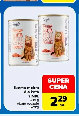 Karma mokra dla kota SIMPL promocja w Carrefour Market