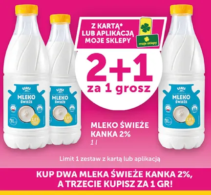 Mleko świeże Kanka 2% promocja w Groszek