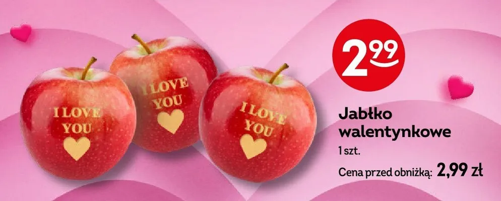 Jabłko walentynkowe promocja w Żabka