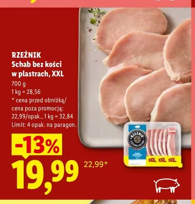 Schab bez kości w plastrach XXL Rzeźnik promocja w Lidl