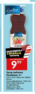 Syrop malinowy Excellence promocja w Twój Market