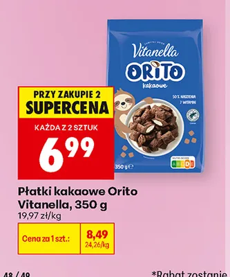 Płatki kakaowe Orito Vitanella promocja w Biedronka