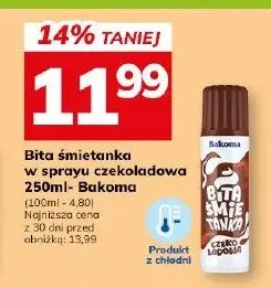 Bita śmietanka w sprayu czekoladowa 250ml - Bakoma promocja w Hitpol