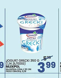 Jogurt grecki Mlekpol promocja w Wafelek