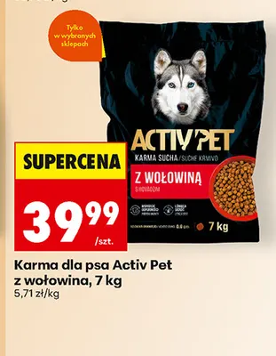 Karma dla psa Activ Pet z wołowiną promocja w Biedronka