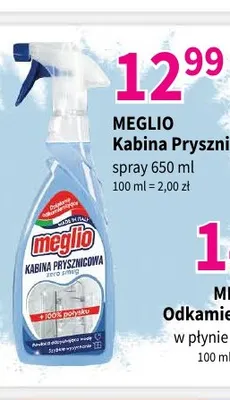 Płyn do kabin prysznicowych Meglio spray promocja w Drogerie Polskie