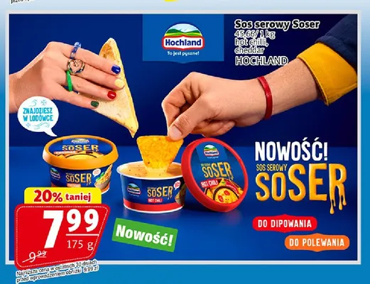 Sos serowy Soser hot chilli Hochland promocja w Prim Market