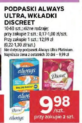 Podpaski Always Ultra promocja w Stokrotka