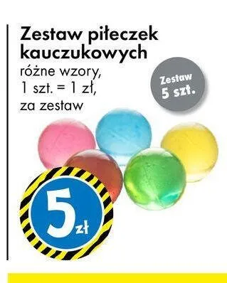 Zestaw piłeczek kauczukowych 5-pak promocja w Tedi