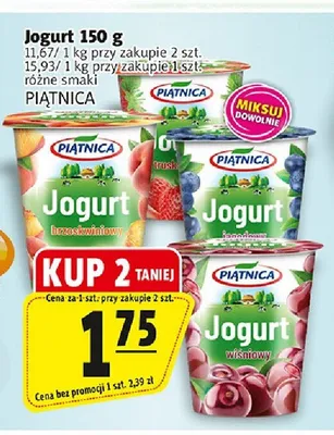 Jogurt brzoskwiniowy Piątnica promocja w Prim Market