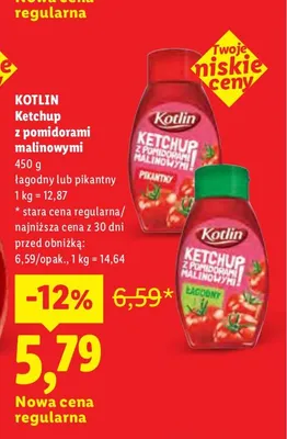 Ketchup z pomidorami malinowymi pikantny Kotlin promocja w Lidl
