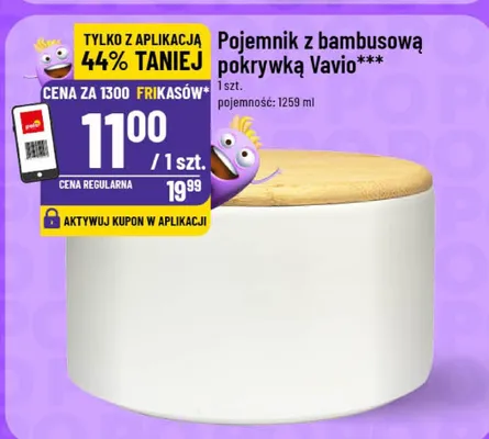 Pojemnik z bambusową pokrywką  promocja w POLOmarket
