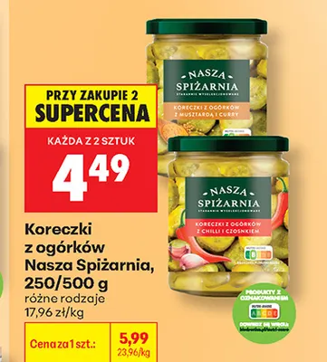 Koreczki z ogórków z chilli i czosnkiem Nasza Spiżarnia promocja w Biedronka